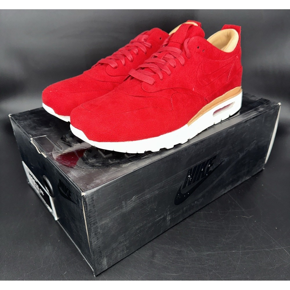 Nike Air Max 1 Royal Gym Red Size 10.5 847671 661 Sneaker Suede